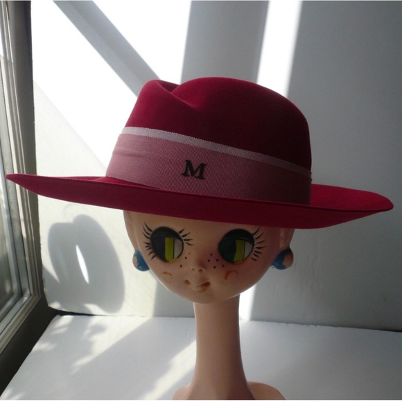 MAISON MICHEL Virgule Virginie Hat Red - Picture 2 of 6